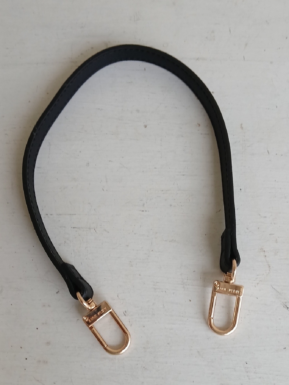 Black Saffiano Replacement Shoulder Bag Strap with Gold tone hardware